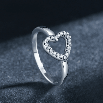 Heart's Sparkle Solitaire Ring 