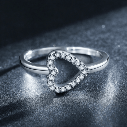 Heart's Sparkle Solitaire Ring 