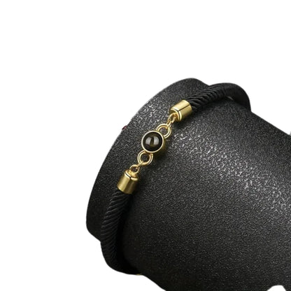 I Love You Projection Bracelet — 100 Languages Romantic Gif04 Black-Gold 