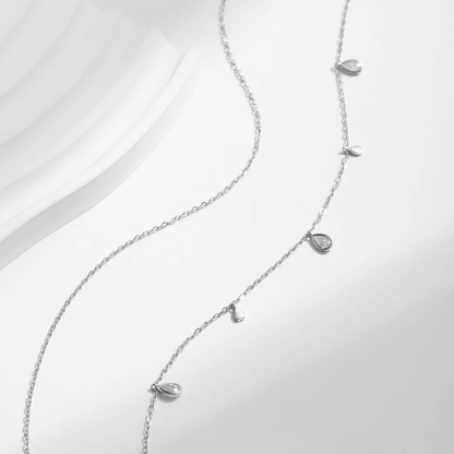 Moissanite Droplet Double Delight Necklace 