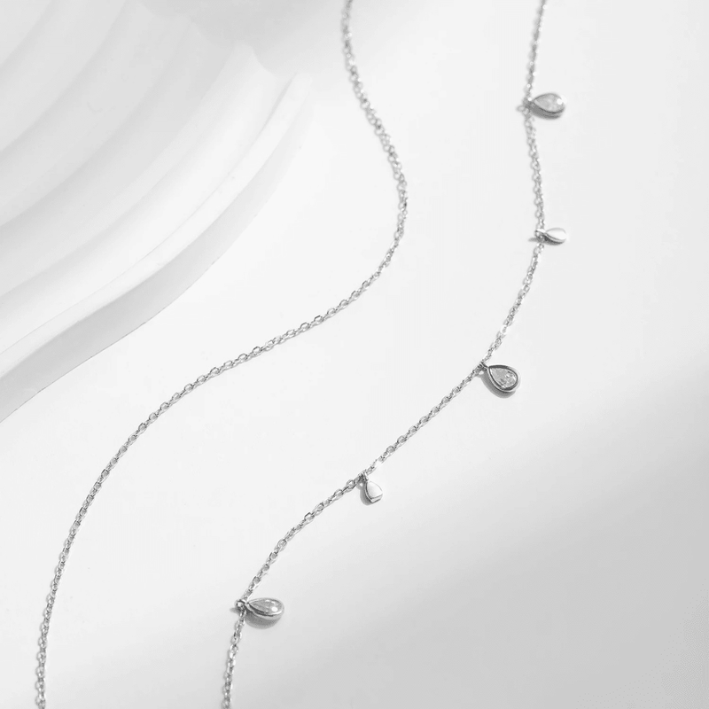 Moissanite Droplet Double Delight Necklace 