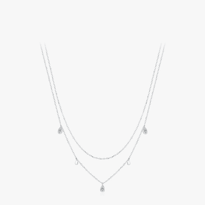 Moissanite Droplet Double Delight Necklace 