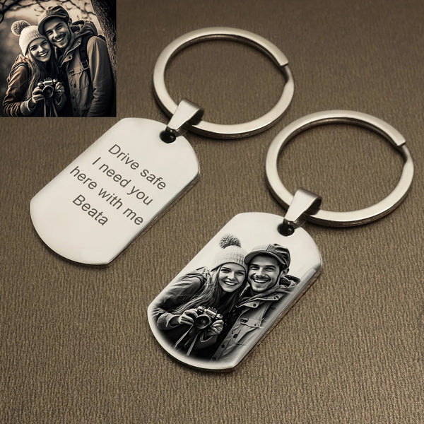 Personalized Keychain with Photo and Message 