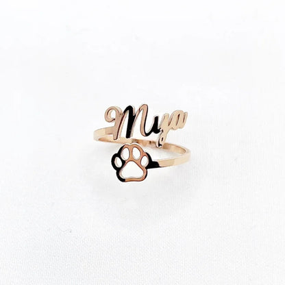 Personalized Pet Name - Paw Ring 