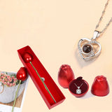 Rose Gift Box With Necklace - Elegant LoveSpark Jewelry Case 