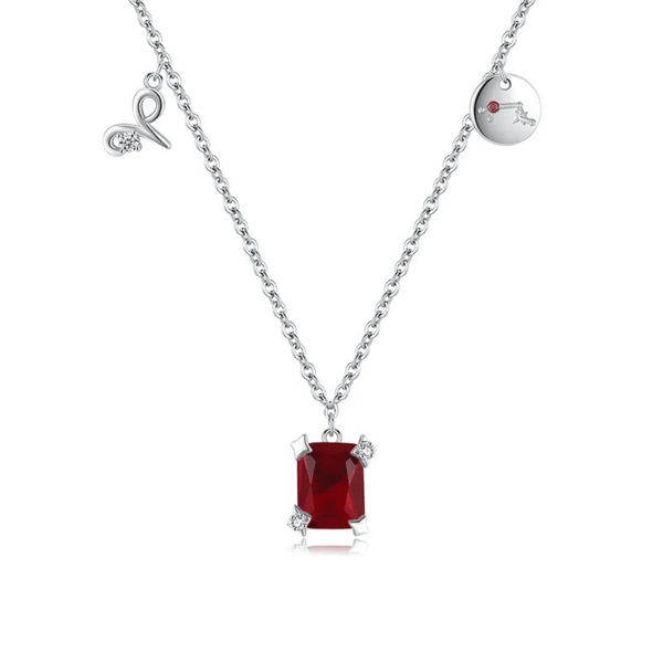 Ruby Halo Elegance Necklace 