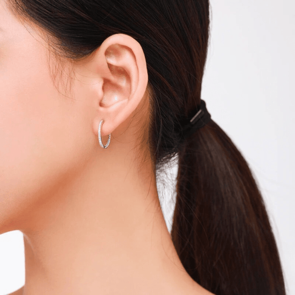 Silver Gleam Hoop Earrings 