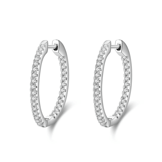 Silver Gleam Hoop Earrings 