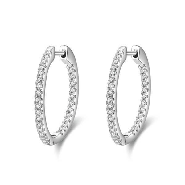 Silver Gleam Hoop Earrings 