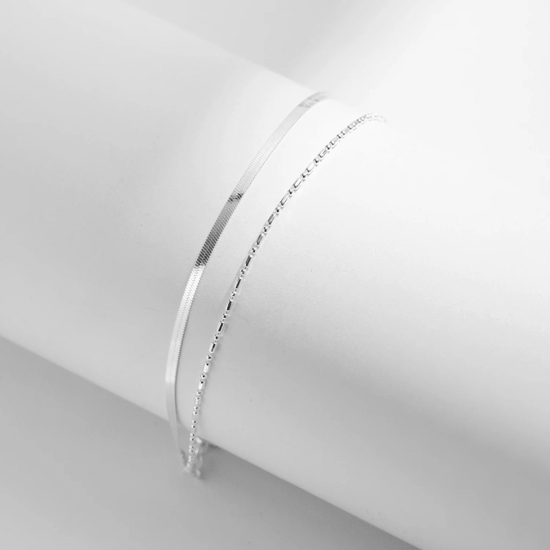 Silver Scales Double Layer Bracelet 