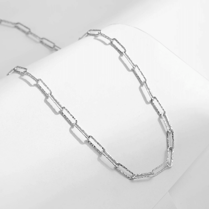 Silver Swirl Link Necklace 