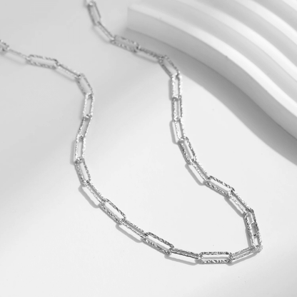 Silver Swirl Link Necklace 