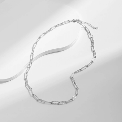 Silver Swirl Link Necklace 