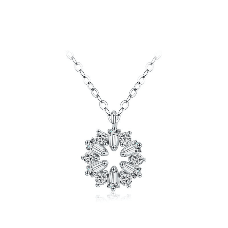 Snowflake Halo Pendant Elegance 