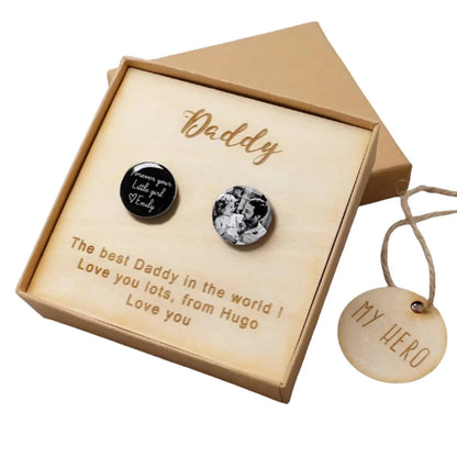 The Memory Cufflinks — Personalized Photo & Message Gif10 